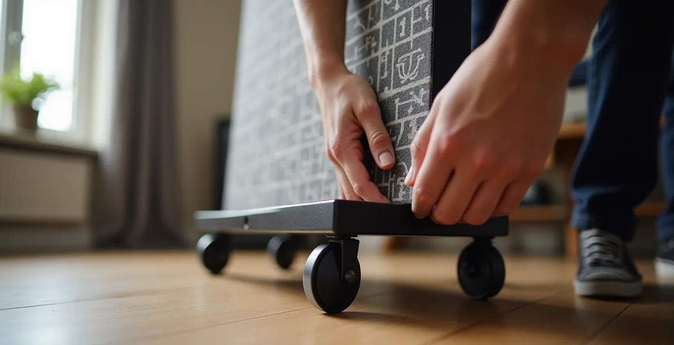 Panneau acoustique sur pied mobile dans un studio d'enregistrement