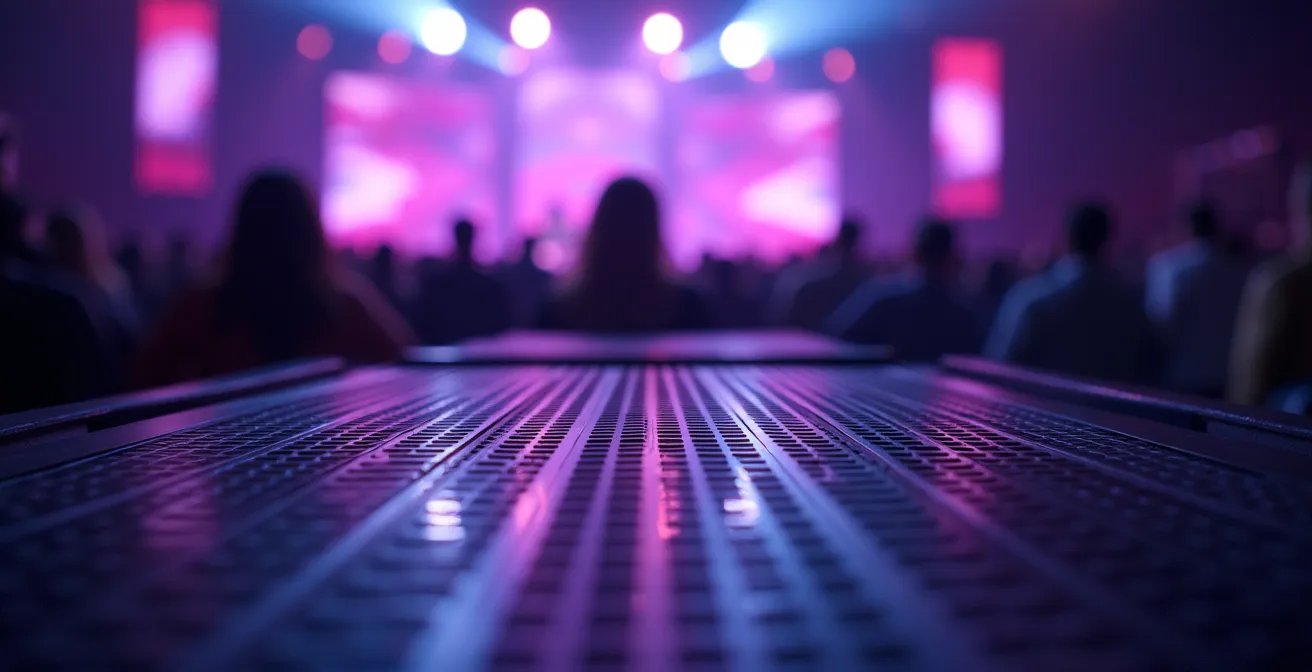 Effet stroboscopique créant une dissonance visuelle lors d'un concert